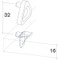 Tablarhalter ø 5 mm, Kunststoff weiss, für Tablardicke 16 mm