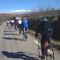 Direction Mallemort avec le Ventoux enneigé en toile de fond