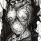 Marie van Vollenhoven, Burkalady,Inkt op piepschuim 100x50 cm