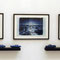 "Blue cars blue landscape", 1991, 3 Photos, 4 scaled model cars, wood, iron shelf. sign. €  3.500