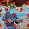 "Untitled" (Hunter 2 parts).  styrofoam blocks, acrylic paint on inkjet print,  frame. 22 x 28 inch.  € 2,200