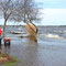 Strong winds on April 28 flooded yards along the west side of Lake Mitchell.