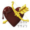 Heart-shapedChocolateWithGoldenBowAndArrow　ハート形のチョコと金の弓矢