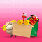Lion Dance, Sheep With Empty Votive Picture On Pink Text Space　獅子舞,羊と絵馬　ピンクのテキストスペース付き