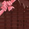 MeltingChocolateWithPinkRibbonForBackground　溶けたチョコレートとピンクのリボン　背景素材用