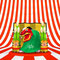 Front View Of Lion Dance On Striped Pattern Text Space　縞模様テキストスペース上の獅子舞　正面図