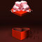 Heart-shapedRedBoxThatLidIsPoppingUpWithTextSpace　フタが開いているハート形の赤いギフトボックスとテキストスペース
