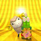 Brown Sheep And Kadomatsu On Golden Background　羊と門松　金の背景付き