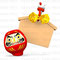 Front View Of Empty Votive Picture And Daruma Doll　無地の絵馬とだるま　正面図