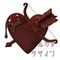 Heart-ShapedChocolateWhichBowAndArrowIsStuck　弓と矢が刺さったハート形のチョコ