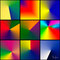 Verlauf 9 (Collage aus 9 gleichen Quadraten, jeweils mit Verlauf-Farben aus Photoshop) auf Alubond 50x50cm, Unikat handsigniert