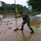 Aufräumarbeiten nach Donau - Hochwasser 2013 in Melk an der Donau 07.06.2013