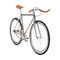 Bici fixie e ruota libera con sella e copertura manubrio in marrone.