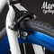 Bicicletta bixed Aqua. Particolare cerchio anodizzato blu e freno Z-Star