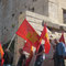 Athen, 2010: rote Fahnen auf der Akropolis