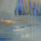 Blaues Land – Gouache, 90 x 40 cm