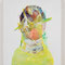 肖像 -electric girl-　2021 ／アクリル、キャンバス／18.8×14.0cm