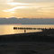 Ein wunderschöner Blick vom Südstrand aus. Eine breite Wolkendecke zieht über die Insel Amrum. [© Foto: H.-J.Heck]