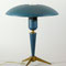 Bordslampa design Louis Kalff för Philips, 1950-tal. Stomme och skärm i lackerad metall med mässings detaljer. H.33cm.