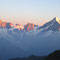 Tagwacht am Weisshorn, im Aufstieg zum Alphubeljoch.