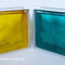 Brilly Yellow SEVES 1919/8 Wave Glass Blocks Colour France Belgique Briques de verre Italia mattoni vetro Nederlande ne glazen blokken Bouwstenen Danmark Dansk glasblokke glas byggeblok Glas blokke Finland glasblock Sveden Lasitiili España Bloques vidrio 