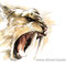 Smilodon (Tigre à dents de sabre) - Technique mixte sur papier - 50 x 40 cm - 2016<br><br>Illustration . dessin . animalier . animal