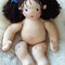 Für Karla - August 2018 - 45er Babypuppe - glattes schokobraunes Merinohaar, Sommersprossen, Ohren, Finger, Zehen, Augen leuchtend blau m. Lichtpunkten