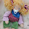 45er Babypuppe "Für Mathilda" - Mai 2020 - mit Schnullermagnet, Shirt, Pumphose, Windel, Halstuch, Haar goldblondes dt. Mohair-Bouclé, Augen hellgraublau m. Lp.