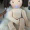 schwarze Puppe, diverse Puppen, handgemachte Stoffpuppe kaufen, individuelle Wunschpuppe, ökologische lebensgroße Babypuppe mit Schnuller aus Naturmaterial, Puppe mit PEG-Button