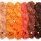 Niederl. Mohair-Bouclé-Schurwollgarn für Lockenköpfe in den Farben: Blonde, Light Brown, Rust, Carrot, Red Auburn, Mahogany, Dark Brown, Black