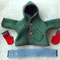 Walkjacke m. eingefassten Kanten u. Holzknöpfen