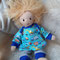 Für Anton - Dez. 2020 - 35er Gliederpuppe - Sommerteint, Haar dt. goldblond Mohair, Augen dunkelbraun m. Lp., zweiteiliger Pyjama