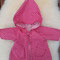Regenmantelstoff (Bio-Baumwolle beschichtet) cerise-weiß (es sieht im Original eher wie pink aus als rot)