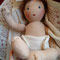 46cm Babypuppe für Leni - Januar 2020 - zierlich - mit Fingern u Zehen, Ohren, Augenbrauen, Haar dt. Mohair hellbraun, Augen stahlblau m. Lp.