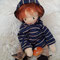 Puppenkumpel Theo - November 2022 - 35er Gliederpuppe, Haar niederl. Mohair Ginger, Haut Sommerteint, mit Ohren, Sommersprossen, Cordhose und Hoodie