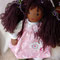 Für Luana - April 2020 - 40er Gliederpuppe, Haut Caffè Latte, Haar dt. glattes Mohair dunkelbraun, Empire-Kleid m. Tasche, Leggings, Ballerinas