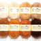 Niederl. glattes Mohair-Schurwollgarn DollyMo WOOLLY mit langem Flausch, Farben: Natural Blonde, Strawberry Blonde, Caramel, Golden Brown, Brown Auburn, Rust, Ginger, Dark Brown