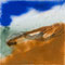 Terres mêlées - Bleu-ocre - 2013 - Encre de chine, pigments et sable sur toile - format 50 x 50 cm