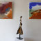 Terres mêlées, peintures sur toile et sculpture 