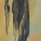 Les passants tryptique I -peinture sur toile - 150 x 50 cm