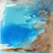 Terres mêlées - Bleu-sable minorcain - 2014 -  Encre de chine, pigments et sable sur toile - format 50 x 50 cm