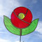 Gartenstecker Blume aus Tiffany Glas Gartendeko