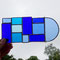 modernes Tiffany Fensterbild mit Rundbogen blau