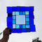 Fensterbild modernes Glasbild Tiffany blau