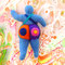 Nana aus Filz,  dicke bunte Frau, Filzfigur Hommage an Niki de Saint Phalle