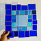 Fensterbild modernes Glasbild Tiffany blau