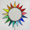 Gartenstecker bunte Sonne / Blume aus Tiffany Glas