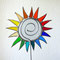 Gartenstecker bunte Sonne / Blume aus Tiffany Glas