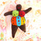 Nana aus Filz,  dicke bunte Frau, Filzfigur Hommage an Niki de Saint Phalle