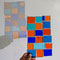 Sonnenfänger orange blau türkise Vielfalt Tiffany Fensterbild